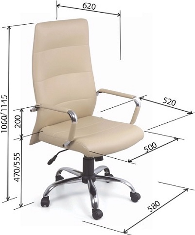 Thiết kế Ghế xoay lãnh đạo cao cấp chân mạ Niken-crom GONC60
