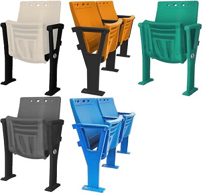 Ghế sân vận động nhựa đúc chân có định xuống sàn Gauss HSY 111