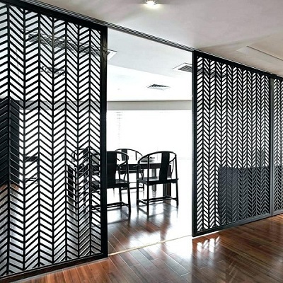 Vách ngăn gá»— công nghiệp hình xương cá VG66 phòng bếp gá»— CNC gho-5158