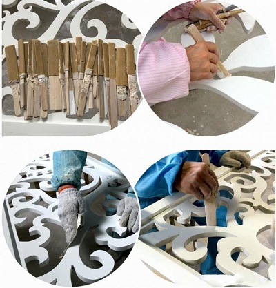 Vách ngăn VG139 Viá»n khung MDF phun sÆ¡n bản vuông 40 x 40mm
