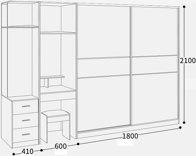 Tủ quần áo gỗ ép GMDF233 GHS-5962