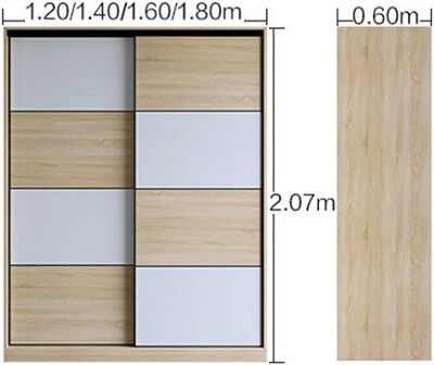 thiết kế Tủ quần áo 2 cánh trượt thiết kế đơn giản GMDF236 GHS-5957