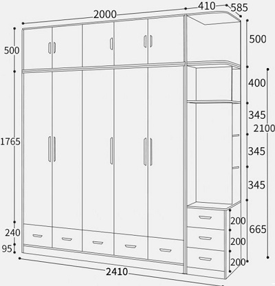 Thiết kế tủ quần áo GHS-5956