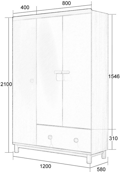 thiết kế tủ quần áo ghs-51173