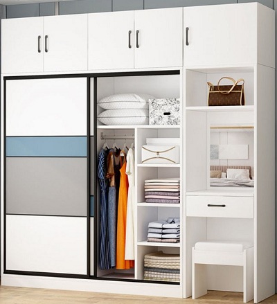 Tủ đựng quần áo cánh lùa kết hợp bàn phấn GMDF217 ghs-51168