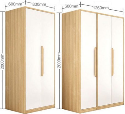Thiết kế tủ quần áo 2 cánh và 3 cánh