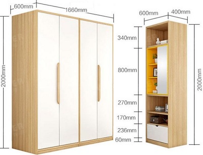 thiết kế tủ quần áo 4 cánh