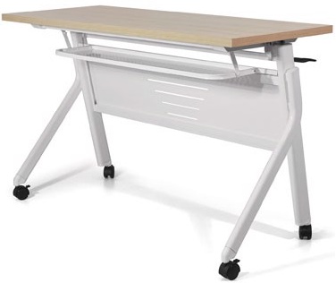 Bàn huyến luyện khung chân thép có bánh xe mặt gấp gọn