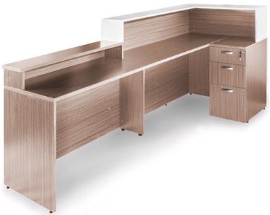 Bàn lễ tân gỗ công nghiệp thiết kế giật cấp BQONC03QLT-02