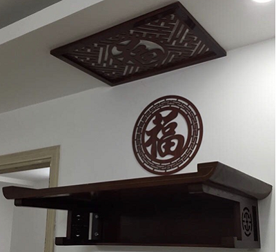 Bàn thờ gỗ sồi sơn mầu nâu cánh gián
