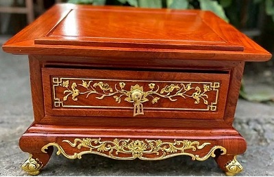 Bàn tụng kinh sơn son thiếp vàng gỗ hương đá BTK01