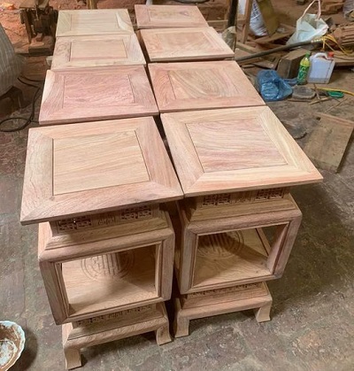 đôn gỗ lồng đèn gỗ hương