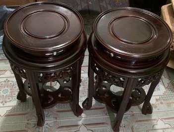 Đôn gỗ lim măt tròn 30 cao 60 cm DG04