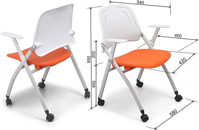 Ghế gấp nhựa PP chịu lực có bánh xe di chuyển GGONC14 GG231