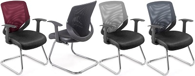 Ghế chân thép dạng quỳ đệm bọc vải lưới tay nhựa đúc GGONC23 GQ232 GQ232