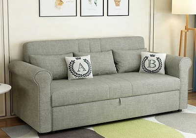 Giường sofa đệm mút bọc vải nỉ thu gọn