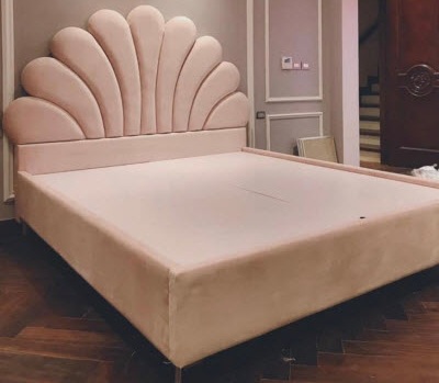 Giường bọc nỉ mầu hồng
