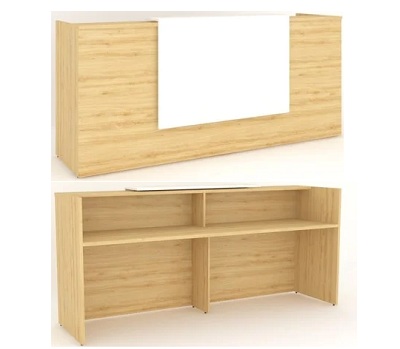 Bàn quầy lễ tân sang trọng vân sồi