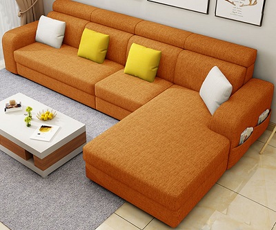 Ghế sofa góc màu cam 380cm