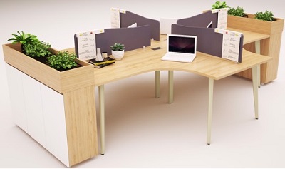 Tủ tài liệu kèm khay để cây kết hợp với bàn làm việc tg02-3c