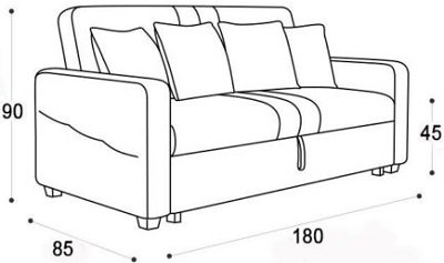 Bản vẽ ghế giường sofa da 180x200cm