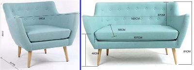 Thiết kế Ghế sofa bọc nỉ Kích thước Văng: 160 x 80 x 81cm - đơn: 90 x 80 x 81cm Dài x Rộng X Cao GSF204