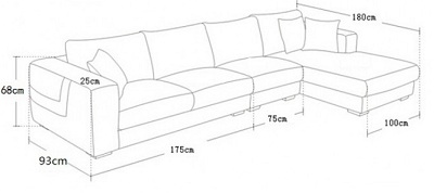 thiết kế Ghế sofa góc đẹp cho phòng khách GSF160 bọc vải nỉ