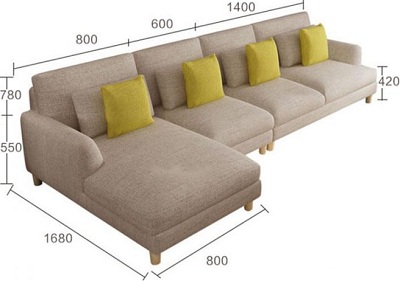 Thiết kế ghế sofa 2m8 bọc nỉ