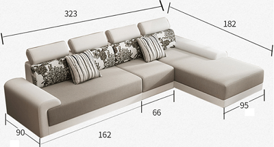Thiết kế ghế sofa rộng 2m32