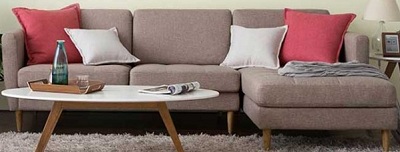 Ghế sofa bọc nỉ màu nâu