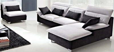 Ghế sofa sang trọng màu đen kết hợp mầu xám