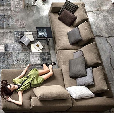 Bàn ghế sofa góc chữ L mầu nâu