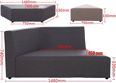 Thiết kế ghế sofa hình tam giác, hình thang
