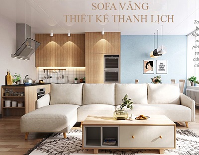 Ghế sofa góc văng màu be