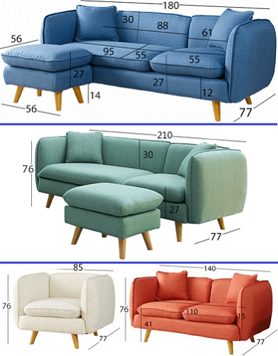 Thiết kế ghế sofa sang trọng với nhiều kích thước