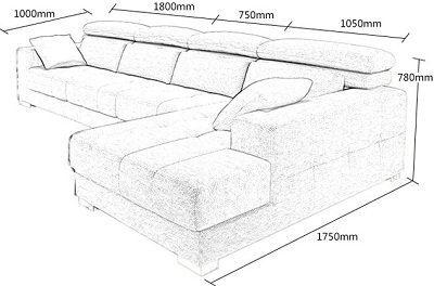 Thiết kế Ghế sofa bọc nỉ Kích thước 360 x 175/100 x 78 cm Dài x Rộng X Cao GSF235