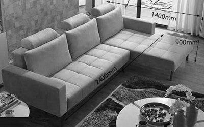 Thiết kế Ghế sofa bọc nỉ Kích thước 240 x 140 x 90 cm Dài x Rộng X Cao GSF198
