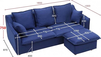 Thiết kế Ghế sofa bọc nỉ Kích thước Văng: 180 x 87 x 75cm - Đôn: 62 x 52 x 40cm Dài x Rộng X Cao GSF185