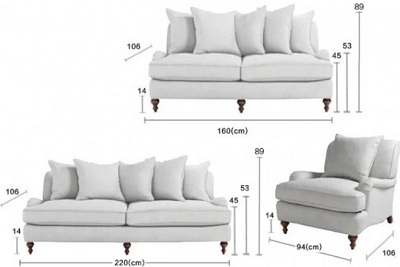 Thiết kế Ghế sofa bọc nỉ Kích thước Văng: 220 x 106 x 89cm - Đơn: 94 x 106 x 89cm Dài x Rộng X Cao GSF184