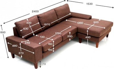 Thiết kế Ghế sofa bọc nỉ Kích thước 240 x 153 x 86 cm(DxRxC) GSF168