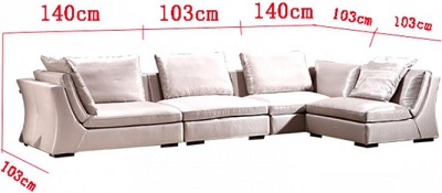 Thiết kế Ghế sofa bọc nỉ GSF142 kích thước 383cm