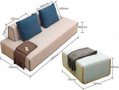 Thiết kế Ghế sofa bọc nỉ băng dài 2m GSF146