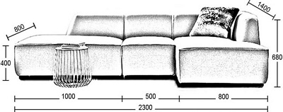 Thiết kế ghế sofa thanh lịch 2m3