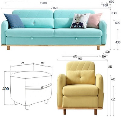 Thiết kế ghế sofa đơn, văng