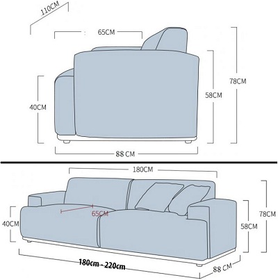 Thiết kế ghế sofa văng 1m8 và 2m2