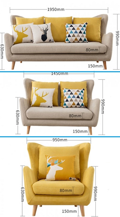 Thiết kế Ghế sofa bá»c nỉ GSF84