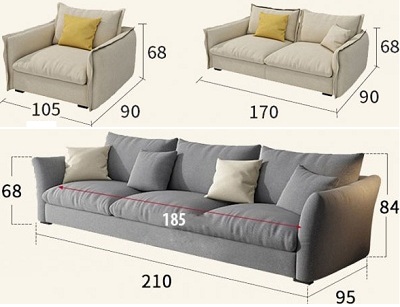 Thiết kế ghế sofa văng 210cm