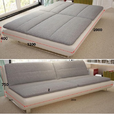 Thiết kế Ghế sofa bọc nỉ Kích thước 200 x 120 x 40 cm Dài x Rộng X Cao GSF243