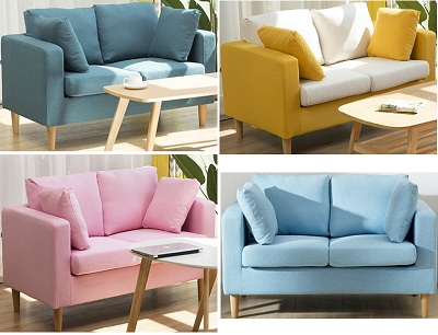 Mẫu ghế sofa bọc vải nỉ 1m24