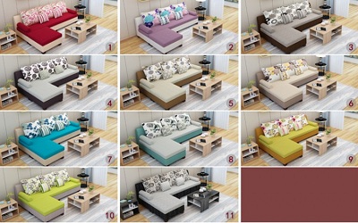 Ghế ghế sofa xanh đỏ tím vàng đen